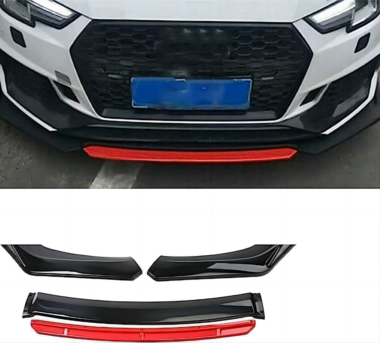 Frontstoßstangen Spoiler für Hyundai Tucson Accent Kona Encino i30 ix25 ix35 Elantra, Bumper Spoilerlippe Lip Splitter Karosserie Schaufeln Schutz Auto Modified Zubehör,A von WCSMHYW