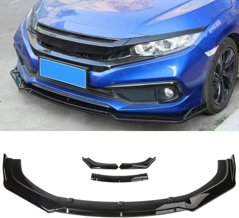 Frontstoßstangen Spoiler für Hyundai Tucson Accent Kona Encino i30 ix25 ix35 Elantra, Bumper Spoilerlippe Lip Splitter Karosserie Schaufeln Schutz Auto Modified Zubehör,Black von WCSMHYW