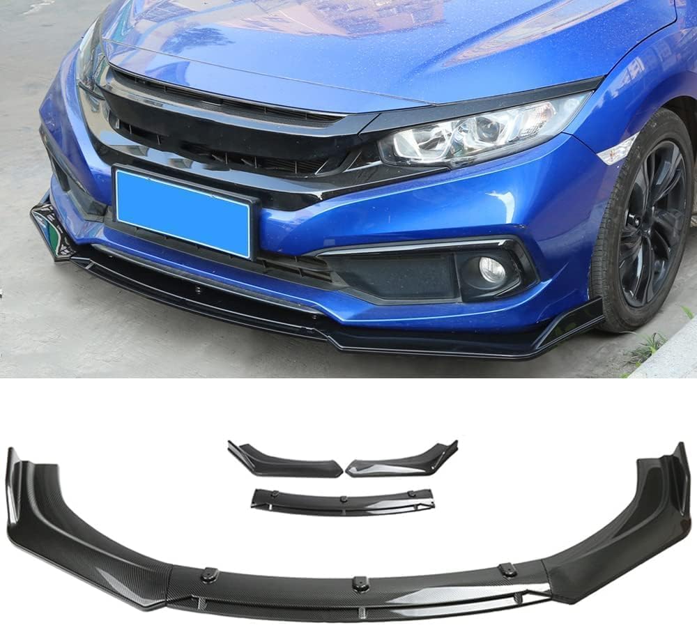 Frontstoßstangen Spoiler für Hyundai Tucson Accent Kona Encino i30 ix25 ix35 Elantra, Bumper Spoilerlippe Lip Splitter Karosserie Schaufeln Schutz Auto Modified Zubehör,Carbon Fiber Look von WCSMHYW