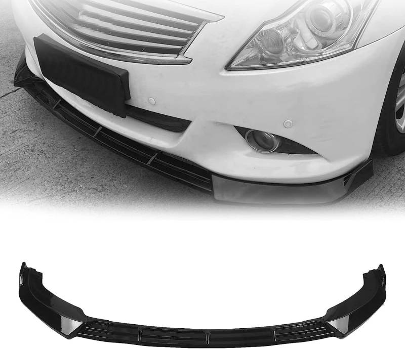 Frontstoßstangen Spoiler für Infiniti G37 Sedan 4 Door 2010-2013, Bumper Spoilerlippe Lip Splitter Karosserie Schaufeln Schutz Auto Modified Zubehör,Black von WCSMHYW