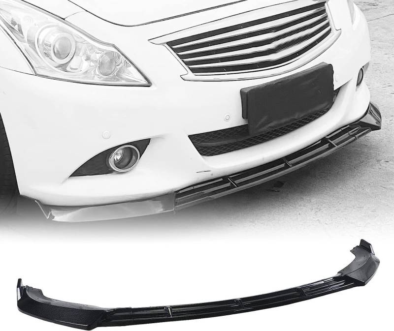 Frontstoßstangen Spoiler für Infiniti G37 Sedan 4 Door 2010-2013, Bumper Spoilerlippe Lip Splitter Karosserie Schaufeln Schutz Auto Modified Zubehör,Carbon Fiber Look von WCSMHYW