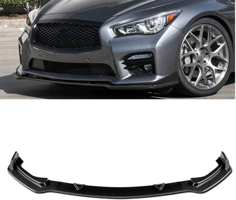 Frontstoßstangen Spoiler für Infiniti Q50 2014 2015 2016 2017, Bumper Spoilerlippe Lip Splitter Karosserie Schaufeln Schutz Auto Modified Zubehör,Carbon Fiber Look von WCSMHYW