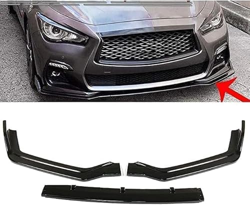 Frontstoßstangen Spoiler für Infiniti Q50 2018-2019, Bumper Spoilerlippe Lip Splitter Karosserie Schaufeln Schutz Auto Modified Zubehör,Glossy Black von WCSMHYW