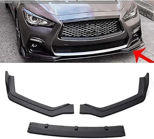 Frontstoßstangen Spoiler für Infiniti Q50 2018-2019, Bumper Spoilerlippe Lip Splitter Karosserie Schaufeln Schutz Auto Modified Zubehör,Matte Black von WCSMHYW