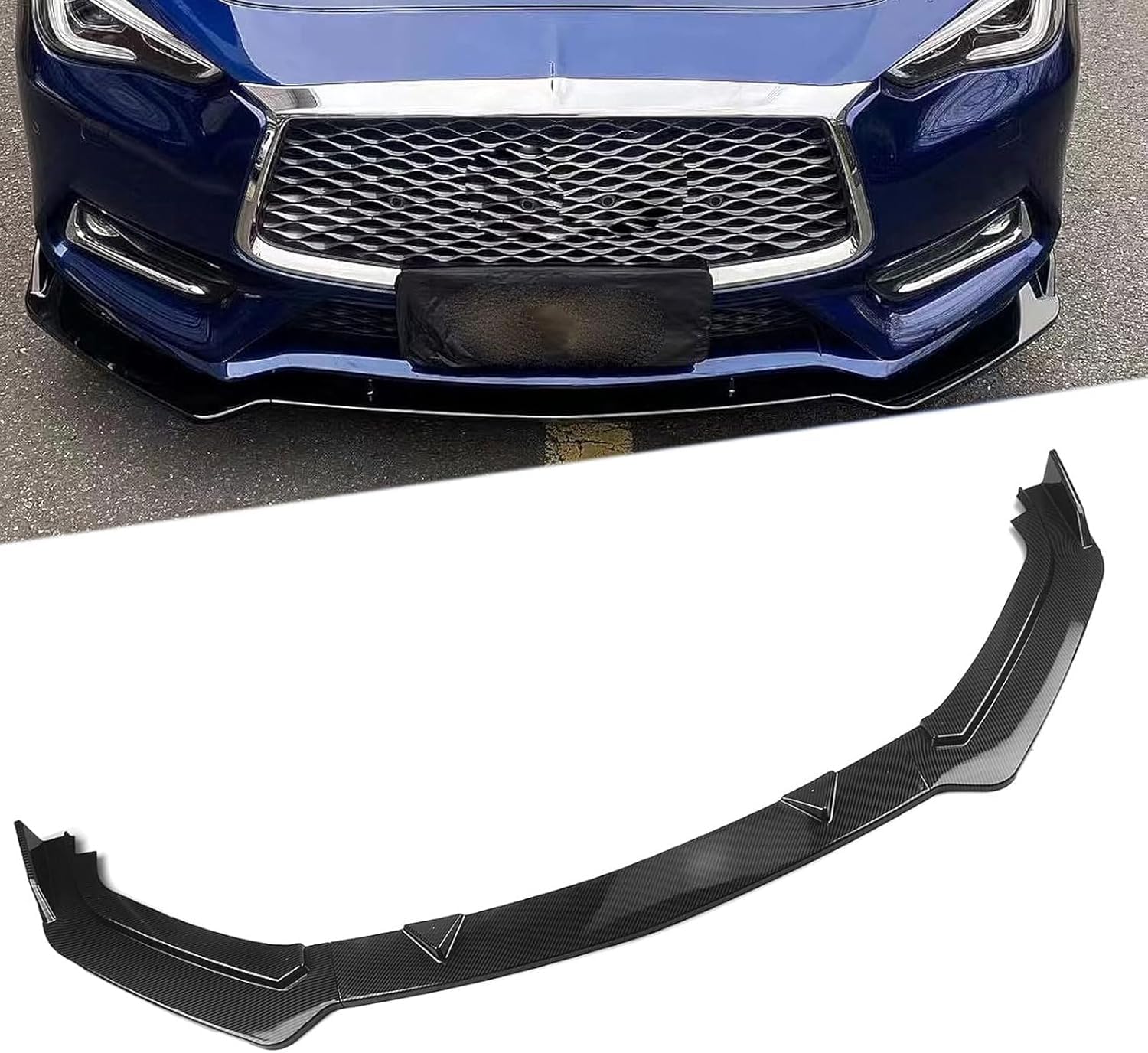 Frontstoßstangen Spoiler für Infiniti Q60 2017 2018 2019 2020 2021 2022, Bumper Spoilerlippe Lip Splitter Karosserie Schaufeln Schutz Auto Modified Zubehör von WCSMHYW