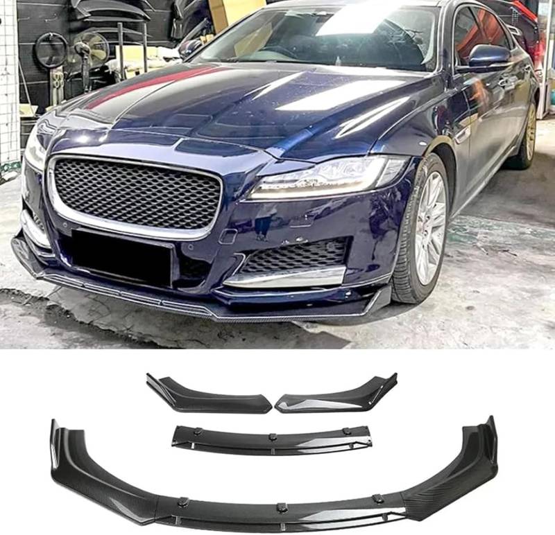 Frontstoßstangen Spoiler für Jaguar XF 2008-2017 2018 2019 2020, Bumper Spoilerlippe Lip Splitter Karosserie Schaufeln Schutz Auto Modified Zubehör,Carbon Look von WCSMHYW