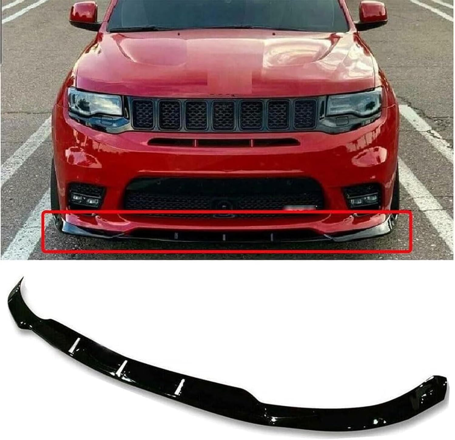 Frontstoßstangen Spoiler für Jeep Grand Cherokee SRT 2014-2020 2021, Bumper Spoilerlippe Lip Splitter Karosserie Schaufeln Schutz Auto Modified Zubehör von WCSMHYW