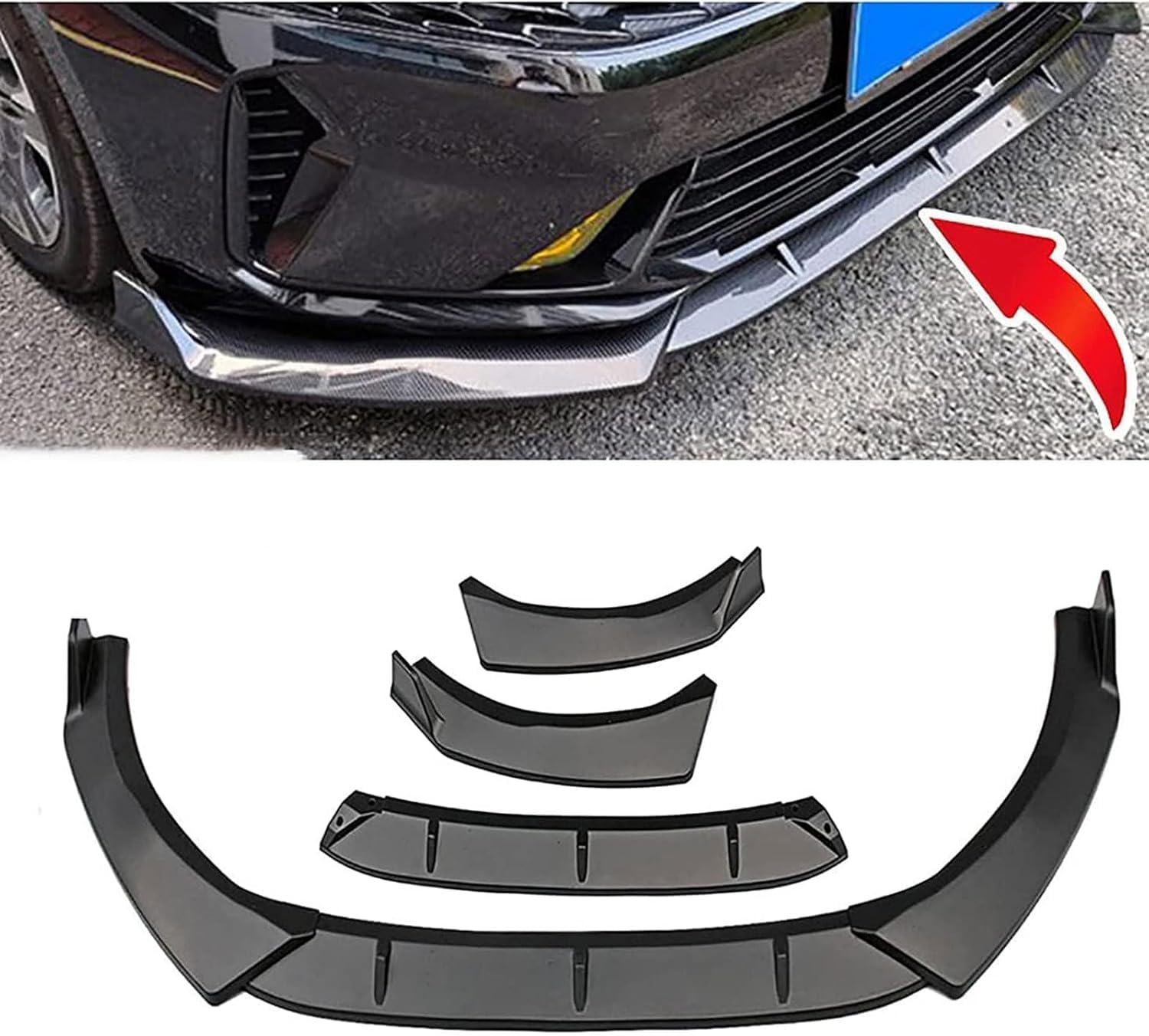 Frontstoßstangen Spoiler für Kia Optima K5 2020 2021, Bumper Spoilerlippe Lip Splitter Karosserie Schaufeln Schutz Auto Modified Zubehör,Matte Black von WCSMHYW