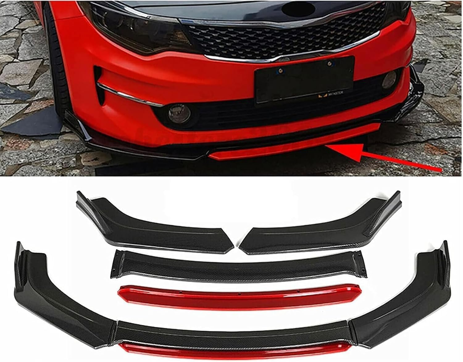 Frontstoßstangen Spoiler für Kia Optima K5 Forte 2011-2019 2020 2021, Bumper Spoilerlippe Lip Splitter Karosserie Schaufeln Schutz Auto Modified Zubehör von WCSMHYW