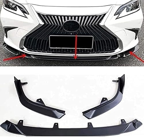 Frontstoßstangen Spoiler für Lexus Es 2018 2019, Bumper Spoilerlippe Lip Splitter Karosserie Schaufeln Schutz Auto Modified Zubehör,Glossy Black von WCSMHYW