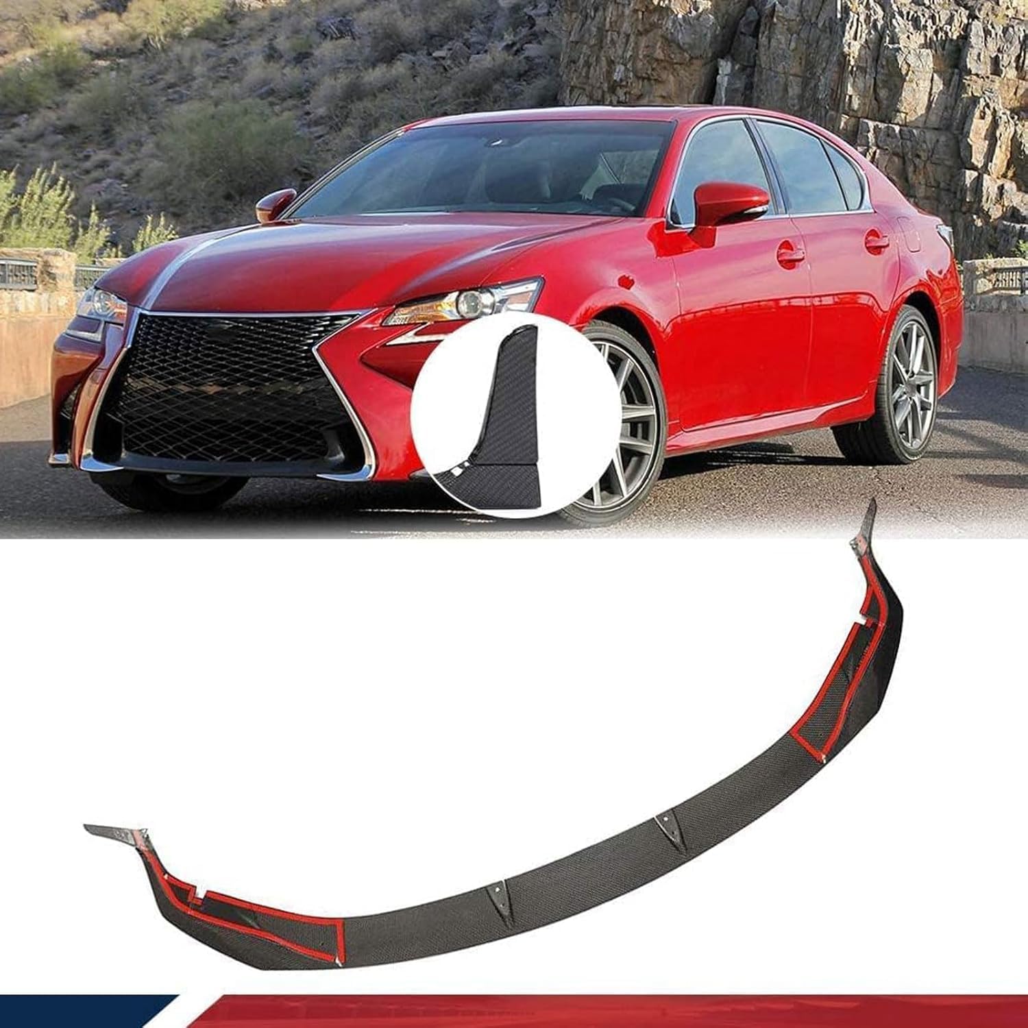 Frontstoßstangen Spoiler für Lexus GS F-Sport Base Sedan 2016 2017 2018 2019, Bumper Spoilerlippe Lip Splitter Karosserie Schaufeln Schutz Auto Modified Zubehör von WCSMHYW