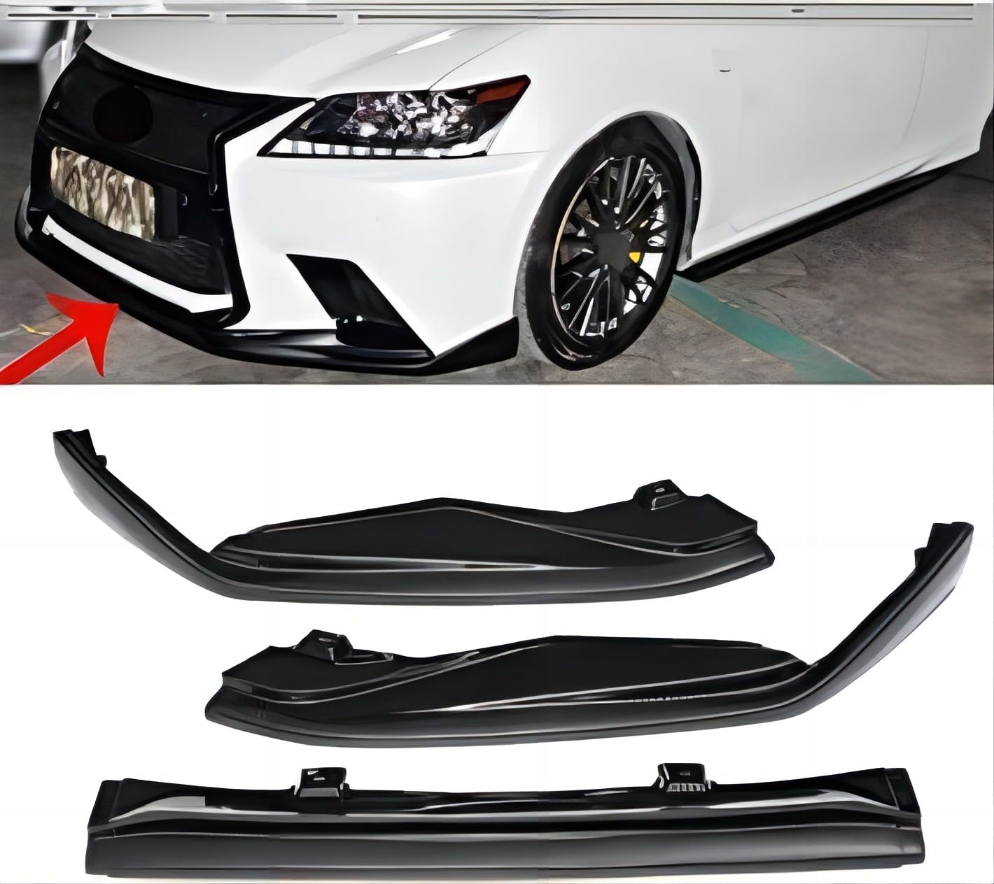 Frontstoßstangen Spoiler für Lexus GS350 450 F Sport 4Dr Model 2013-2015, Bumper Spoilerlippe Lip Splitter Karosserie Schaufeln Schutz Auto Modified Zubehör von WCSMHYW