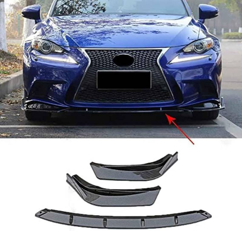 Frontstoßstangen Spoiler für Lexus is F-Sport 2013 2014 2015 2016, Bumper Spoilerlippe Lip Splitter Karosserie Schaufeln Schutz Auto Modified Zubehör,Carbon Fiber Look von WCSMHYW