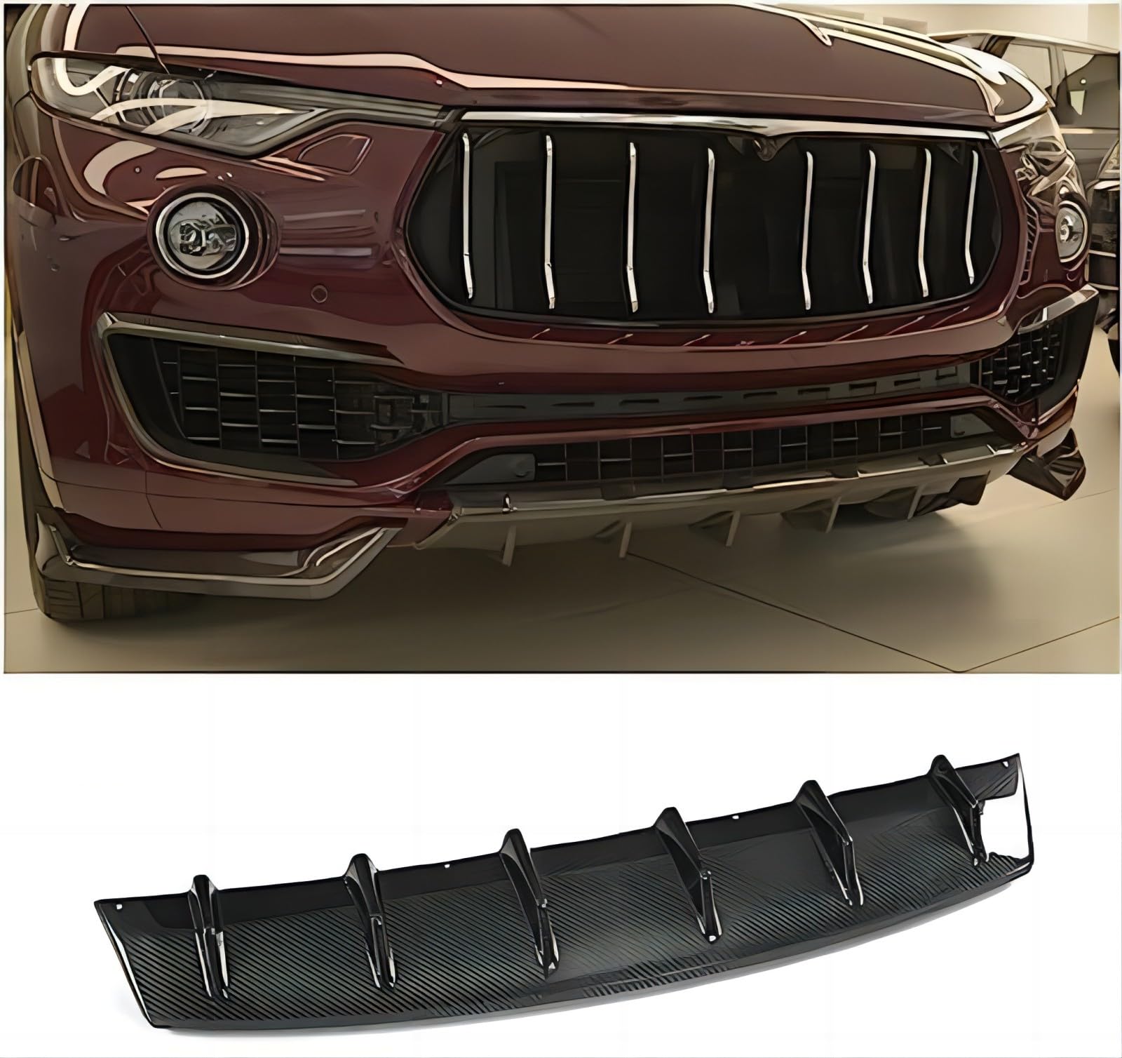 Frontstoßstangen Spoiler für Maserati Levante SUV 4 Door 2016-2017, Bumper Spoilerlippe Lip Splitter Karosserie Schaufeln Schutz Auto Modified Zubehör von WCSMHYW