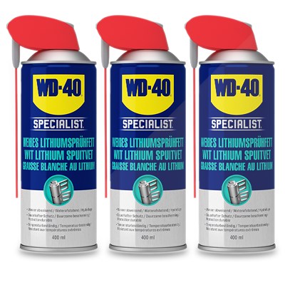 Wd-40 3x 400ml Weißes Lithiumsprühfett [Hersteller-Nr. 49390/25NBA] von WD-40