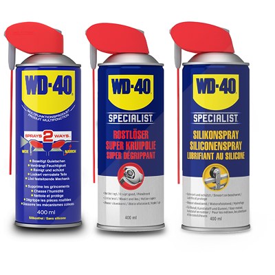 Wd-40 400ml Multifunktionsspray + 400ml Silikonspray + 400ml Rostlöser [Hersteller-Nr. 40668221] von WD-40