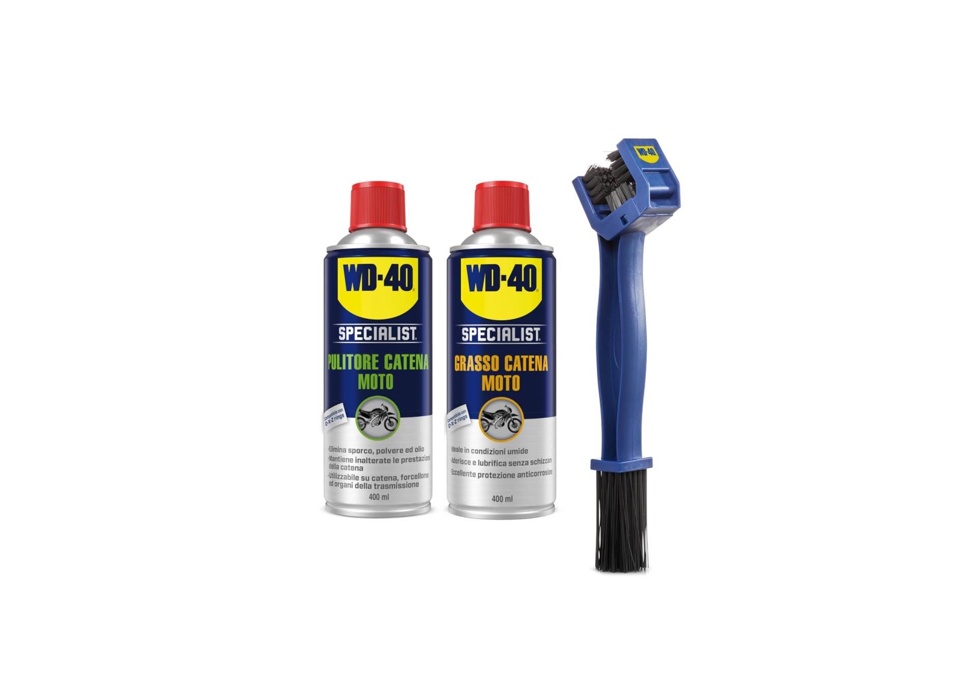 WD-40 Specialist Motorrad-Kettenpflegeset enthält WD-40 Kettenreiniger 400 ml, WD-40 Fett, Bürste für Motorradkette von WD-40