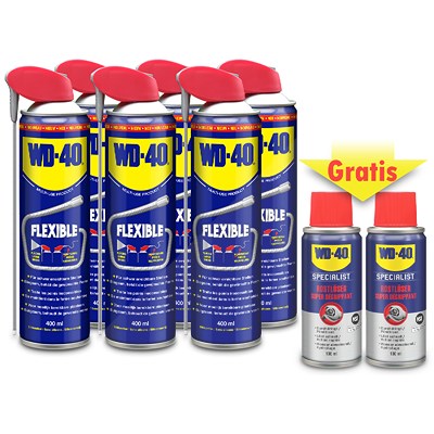 Wd-40 6x 400ml Multifunktionsprodukt Flexible+200ml Rostlöser GRATIS von WD-40