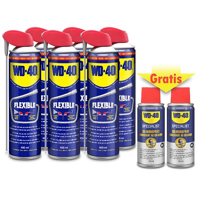 Wd-40 6x 400ml Multifunktionsprodukt Flexible+200ml Silikonspray GRATIS von WD-40