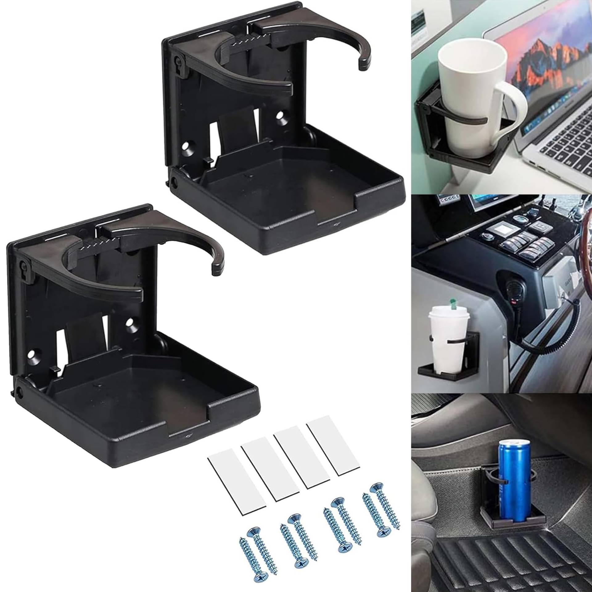 2 Stück Einstellbar Getränkehalter Klappbar Dosenhalter Becherhalter Auto Universal Auto Getränkehalter für Boot KFZ Universal Folding Drink Holders, Flaschenhalter für Tasse Rollstuhl Wagen von WDEC