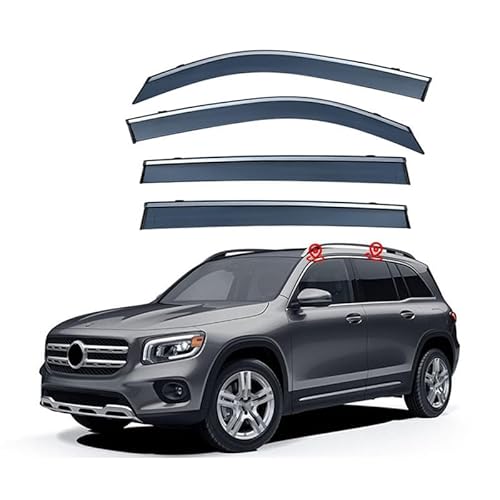4 Stück Auto ABS Windabweiser für Benz GLB 2019-2024, Autofenster Regenschutz, Vorne Hinten Seitenfenster Sonnenschutz Regenabweiser Außen Styling Zubehör von WDMNAO