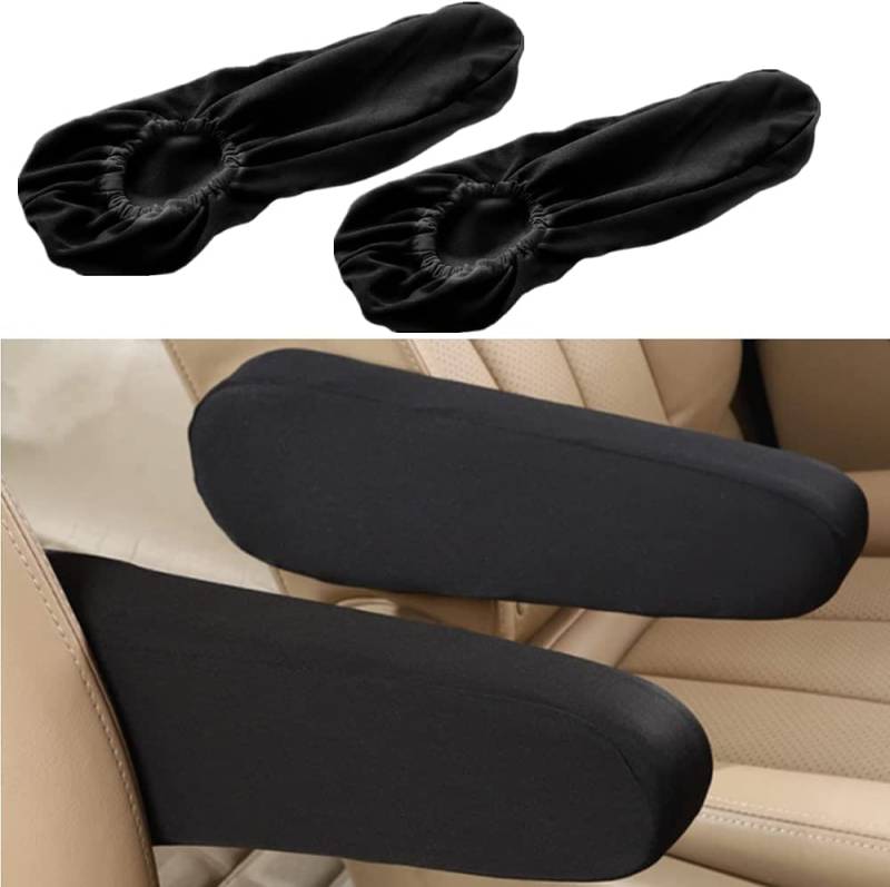 Universal Fit Automotive Black Cloth Fabric Armrest Covers for Cars Center Console Cover,Trucks, SUVs and Vans (Black) von WDragon