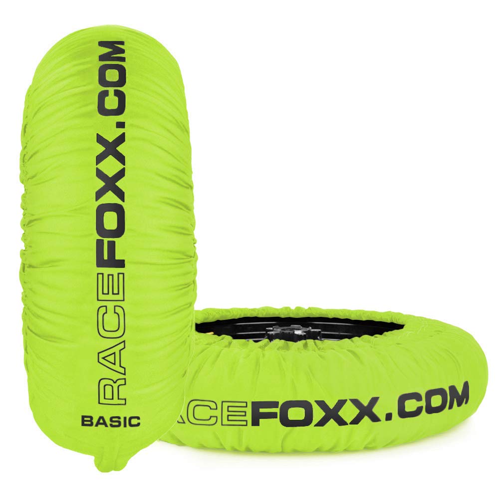 RACEFOXX Basic Reifenwärmer Tyre Warmers 80° C Heiztemperatur SUPERMOTO, 120/17 vorne und 160/17 hinten Rennsport Heizdecken Motorradreifen gelb von WE ARE RACING. RACEFOXX.COM