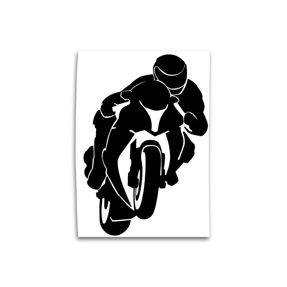 RACEFOXX Motorradfahrer Motorrad Motorradaufkleber Auto Aufkleber Autoaufkleber Sticker (schwarz) von WE ARE RACING. RACEFOXX.COM