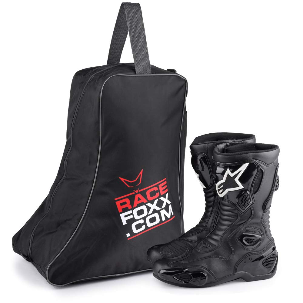 RACEFOXX Stiefeltasche Tasche Stiefel Schuhe Motorradstiefel Wanderstiefel Aufbewahrung Transport Reise Bag von WE ARE RACING. RACEFOXX.COM