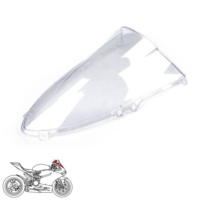 RACEFOXX Verkleidungsscheibe, Motorradscheibe, Scheibe, klar, hoch, TÜV, für Ducati Panigale 899 1199 von WE ARE RACING. RACEFOXX.COM