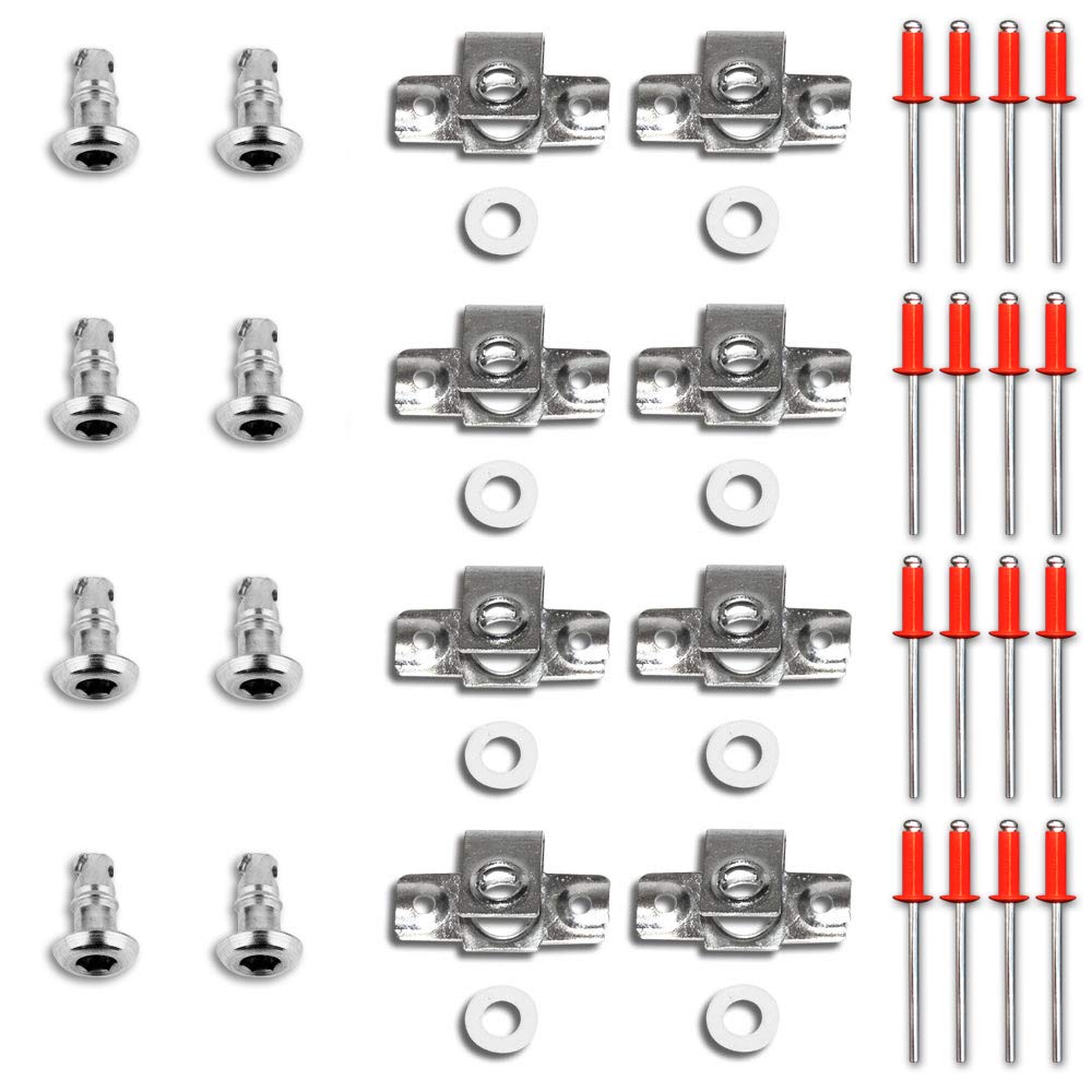 Schnellverschlüsse, Verschlüsse, Motorradverkleidung, Schrauben, Innensechskant/Innenvielzahn, Linsenkopf + Nietplatte, 8er Set, 17 mm, RACEFOXX von WE ARE RACING. RACEFOXX.COM