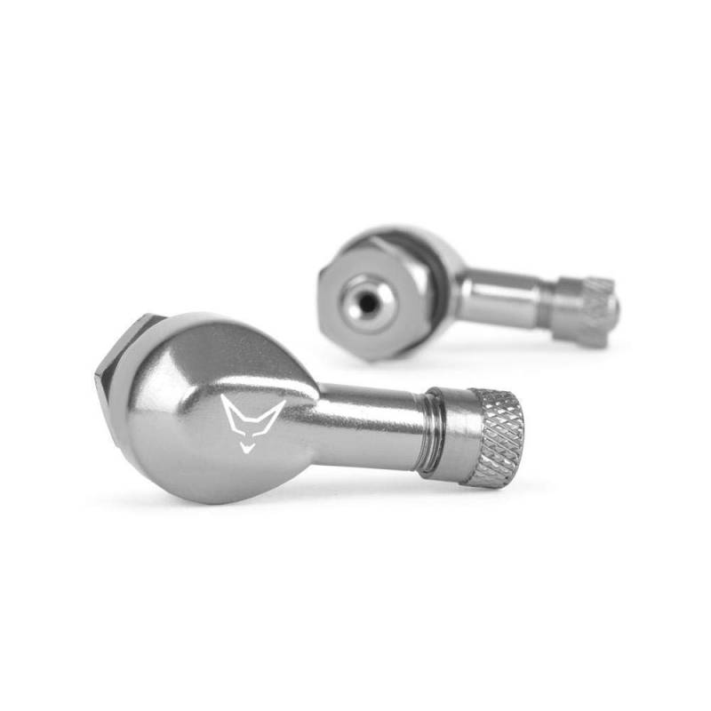 Ventile, Winkelventile, Eckventile Motorradventile, Aluminium gefräst, 11,3 mm, 1 Paar (silber) von WE ARE RACING. RACEFOXX.COM