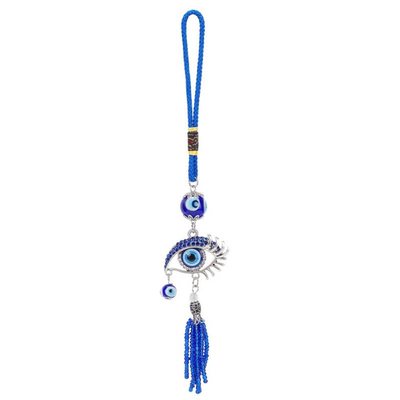 WEBEEDY Böser Auge Auto Hängen Ornament, Türkischer Blauer Evil Eye Autoanhänger, Glasierte Kristallperlen, Schützender Segen, Heimwanddekoration Für Auto, Rückspiegel, Fenster, Zimmertür von WEBEEDY