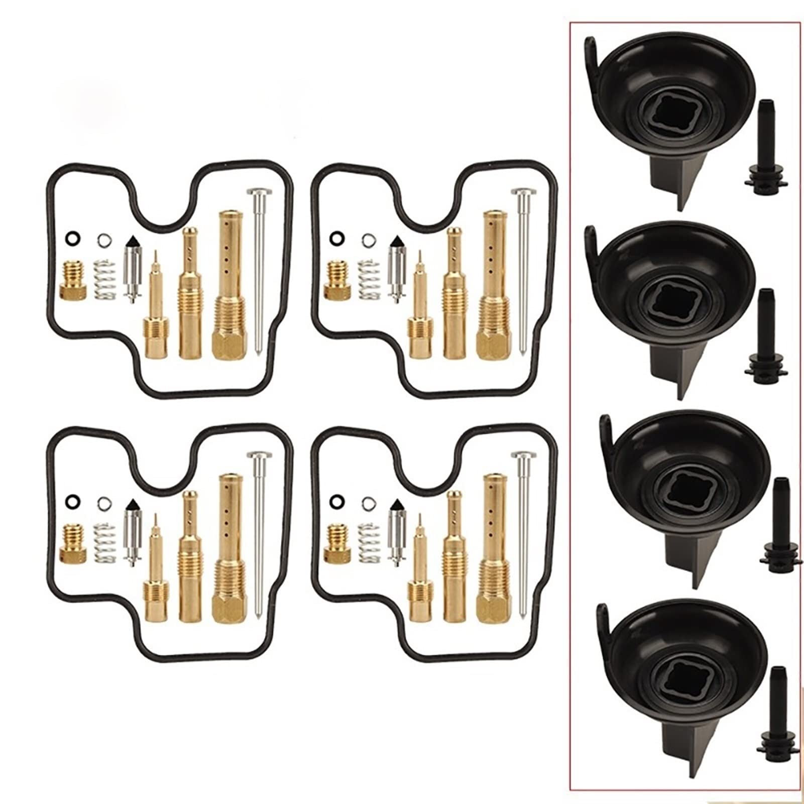 4 Sets Motorrad-Vergaser-Reparatur-Set, Umbauwerkzeug, kompatibel mit CB400 CB 400 1992–1998 (Farbe: 4 Sets und Kolben) von WECCTYA