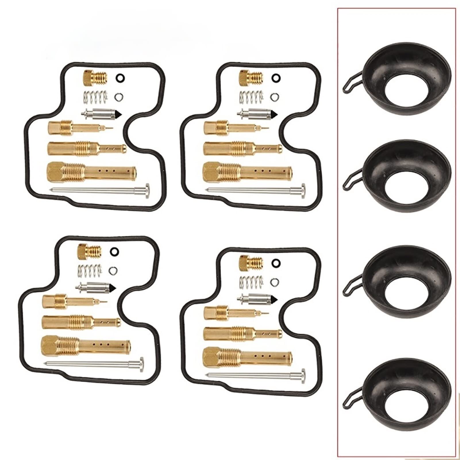 4 Sets Motorrad-Vergaser-Reparatur-Set, Umbauwerkzeug, kompatibel mit CB400 CB 400 1992–1998 (Farbe: 4 Sets und Membran) von WECCTYA