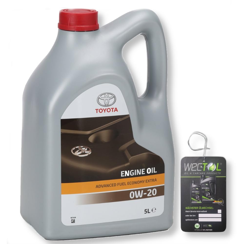 Motoröl für Toyota SAE 0W-20, 5 Liter, AFE Extra API SP ILSAC GF-6A inkl. WECTOL Ölwechselanhänger von WECTOL OIL & CARCARE PRODUCTS