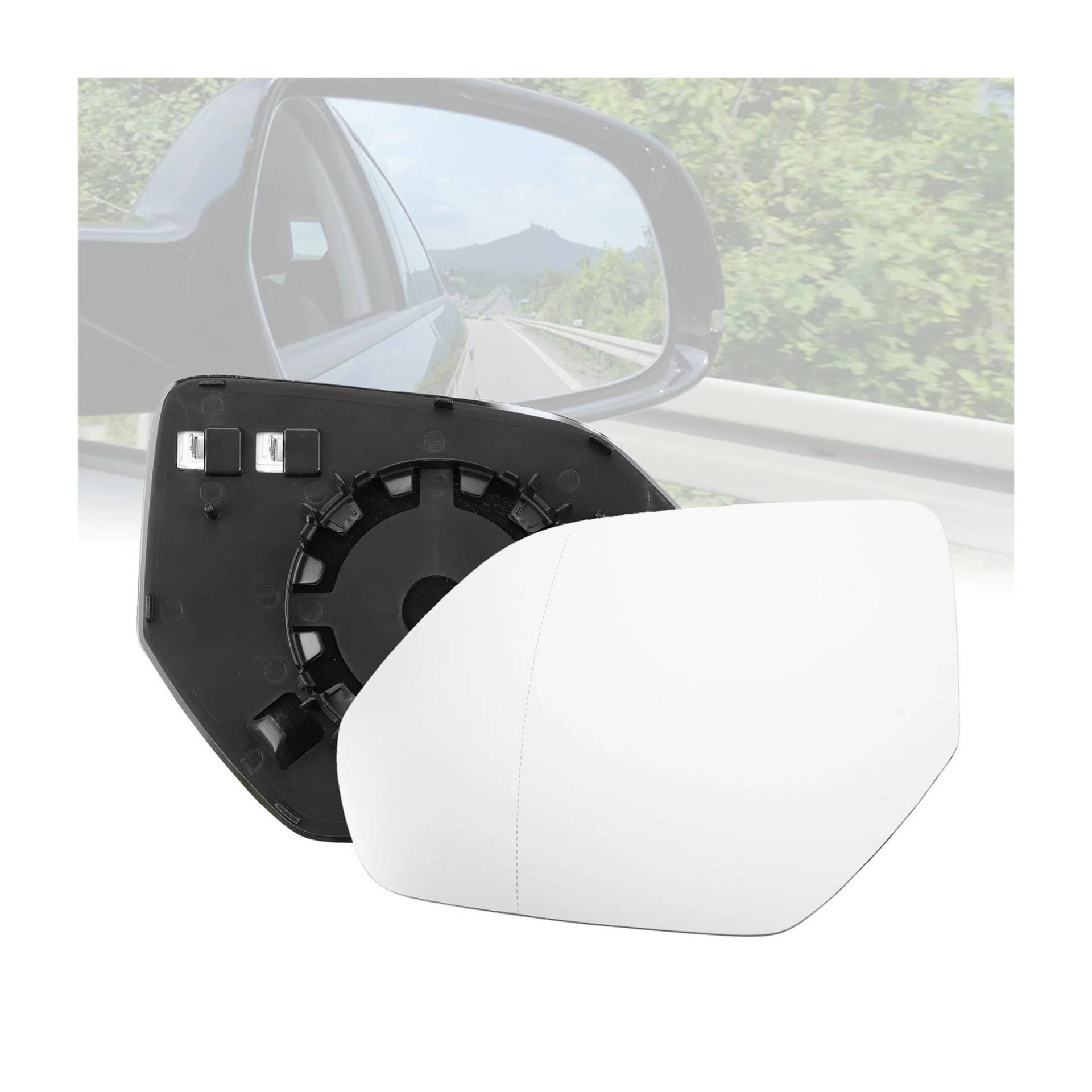 Beheiztes Rückspiegelglas Für Die Linke Fahrerseite Mit Trägerplatte Für A-udi Q8 2019 2020 2021 2022 Außenspiegelglas(Left Side) von WEFOLEN