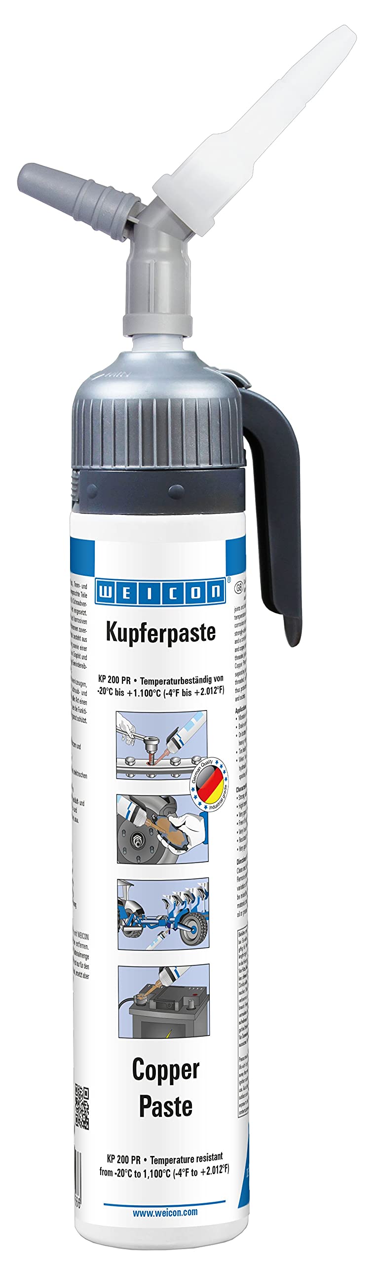 WEICON 26200200 Kupferpaste 200ml, Schutz, Trenn-und Schmierstoff für hohe Temperaturen von WEICON