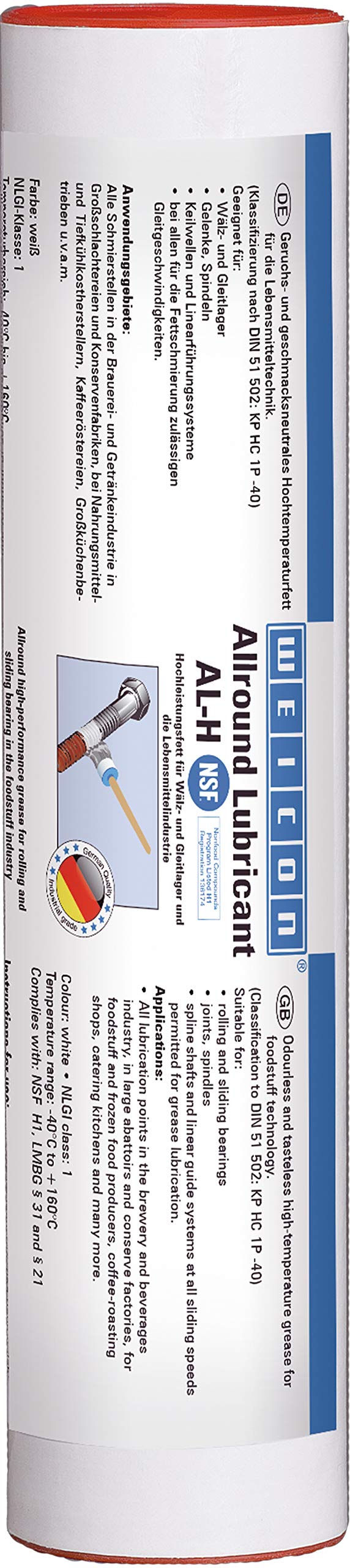 WEICON 26500040 Allround-Lubricant AL-H 400g, Hochtemperaturfett mit NSF-Zulassung, gelblich-weiß, 400 g von WEICON