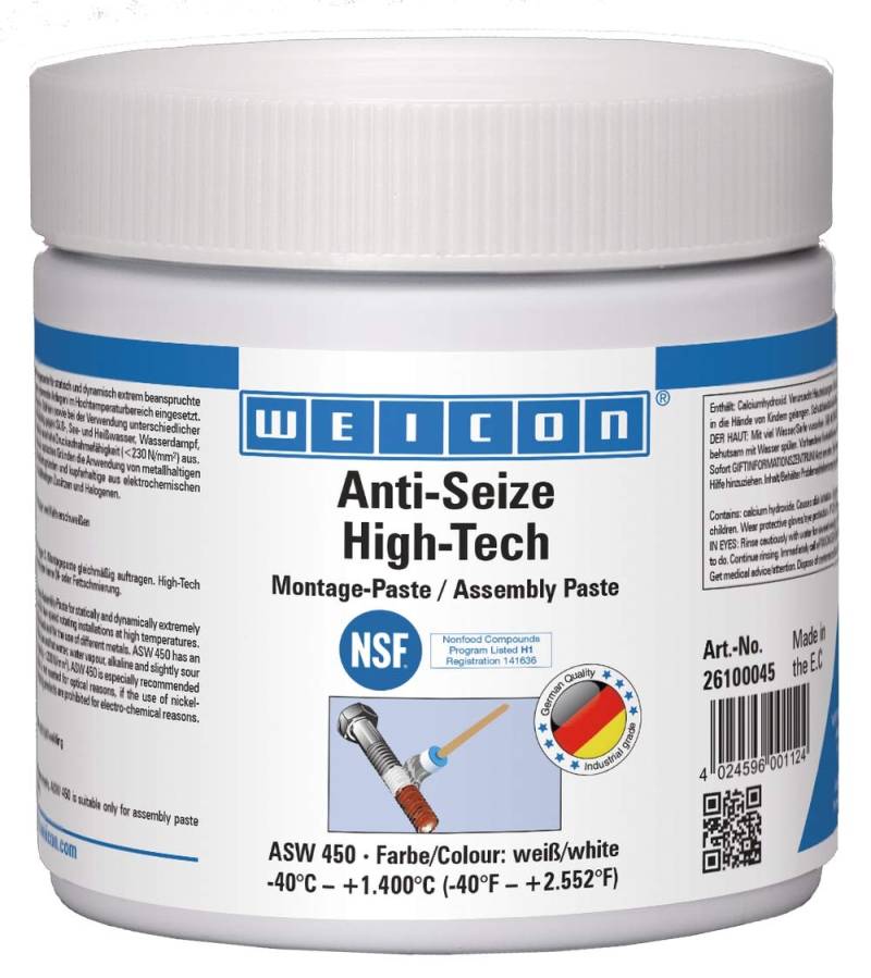 WEICON Anti-Seize High-Tech Montagepaste 450 g | Schutz gegen Korrosion, Verschleiß und Festfressen | metallfrei von WEICON