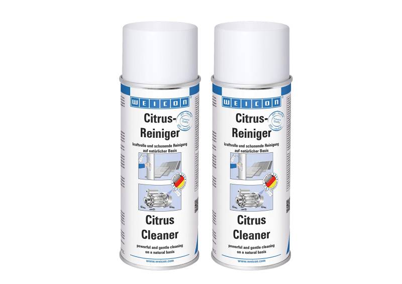 WEICON Citrus-Reiniger 2er Set |400 ml Spray | Allzweckreiniger | Universalreiniger | Entfernt Fett, Öl, Schmierstoffe, Klebstoffreste UVM. von Metall, Glas, Fenstern, Keramik, Kunststoff usw. von WEICON