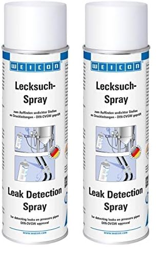 WEICON Lecksuch-Spray 400 ml, Leckfinder, Lecksucher, Auffinden von Undichtigkeiten an Gasleitungen & Druckleitungen für technische Gase und gasförmige Medien (Packung mit 2) von WEICON