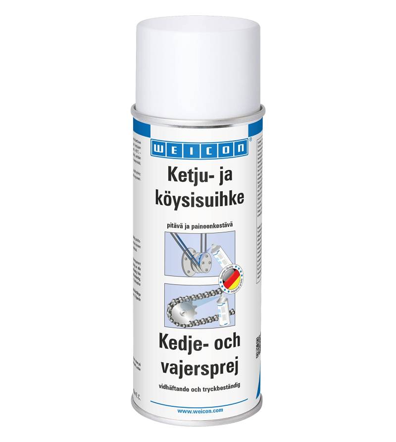 WEICON Schmierspray für Ketten und Seile | 400 ml | Druckfestes, farbloses Schmiermittel von WEICON