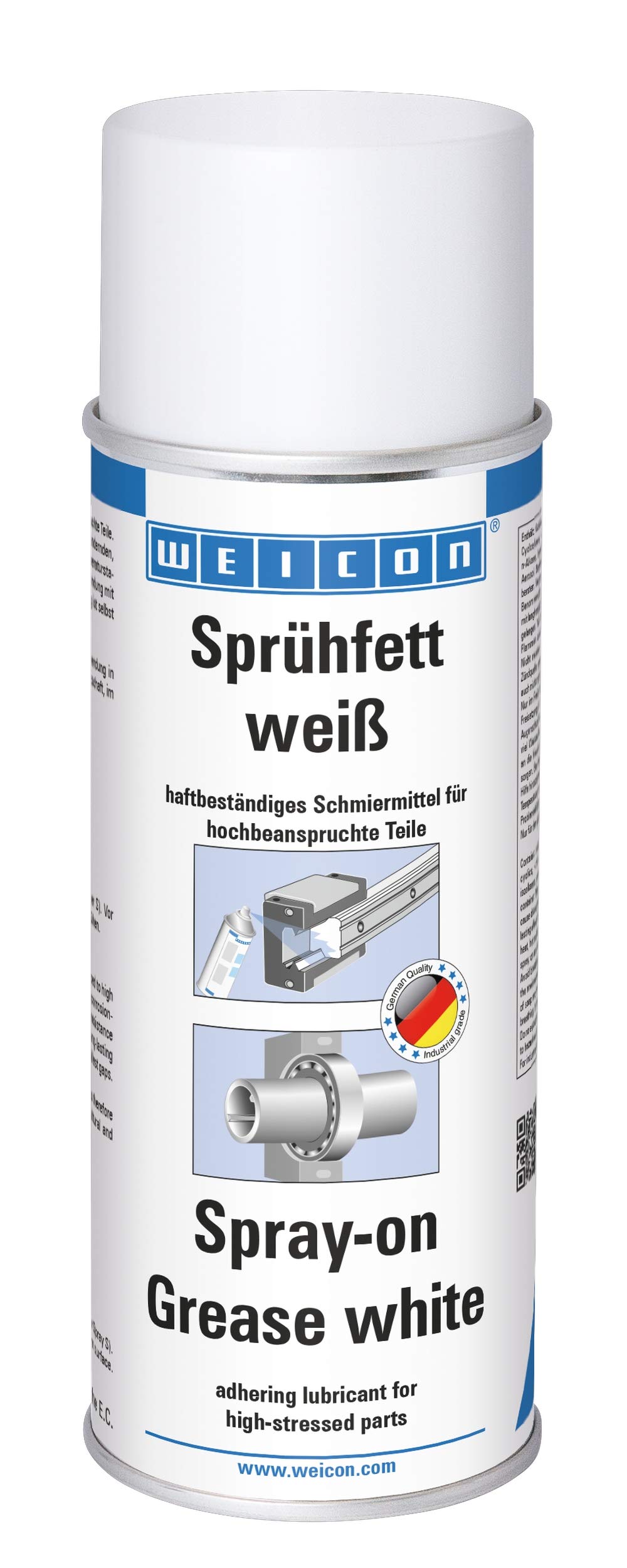 WEICON Spray-on Grease | 400 ml | weiß | Sprühfett mit mehreren Anwendungen für Kugellager und dergleichen von WEICON