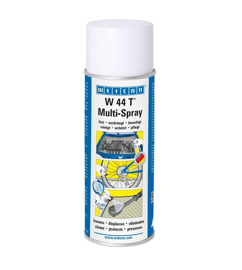 WEICON W 44 T Multi-Spray 200 ml, Multifunktionsöl, 1 Spray - 5 Funktionen: Kriechöl, Rostlöser, Korrosionsschutz, Schmiermittel, Pflegespray von WEICON