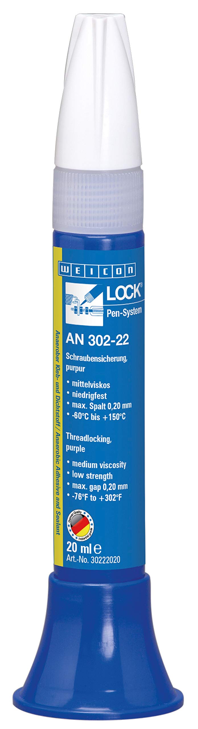 Weicon 30222020 WEICONLOCK AN 302-22 20 ml Schraubensicherung & Vibrationsschutz für Gewinde, Purpur von WEICON