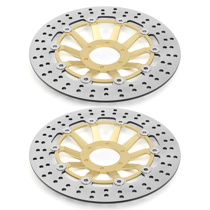 Bremsscheibe Motorrad Für CB400 1997 1998 CB600F 1998 1999 Für CBR 750 Für Superaero 1988 296mm Vorne Bremsscheiben Discs Rotoren Set Motorrad Bremsscheibe(Yellow ZY) von WEIFANAA