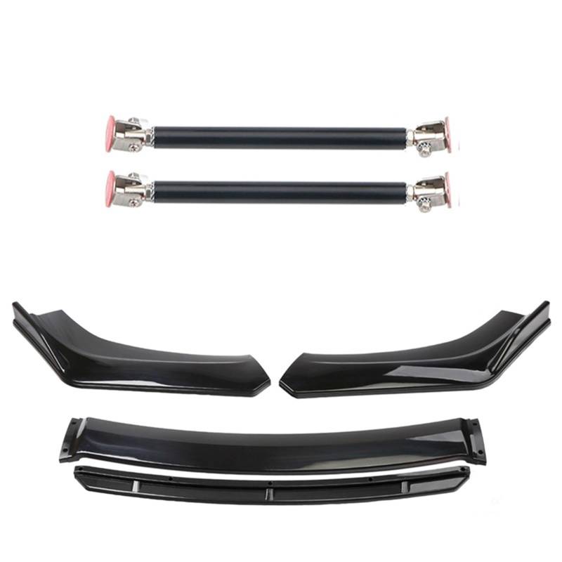 Front Spoiler Lippe 4 STÜCKE Universal Auto Vorderen Stoßfänger Lip Body Kit Spoiler Splitter Diffusor Weiß Carbon Fiber Splitter ABS Kunststoff Auto Frontspoiler Lippe(15cm Black 1) von WEIFANAA