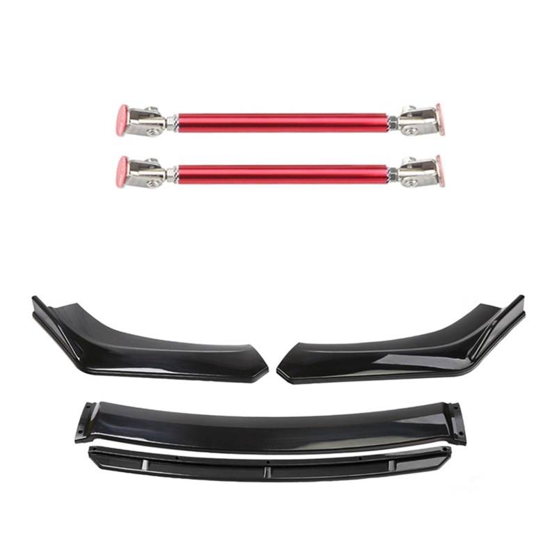 Front Spoiler Lippe 4 STÜCKE Universal Auto Vorderen Stoßfänger Lip Body Kit Spoiler Splitter Diffusor Weiß Carbon Fiber Splitter ABS Kunststoff Auto Frontspoiler Lippe(15cm red 4) von WEIFANAA