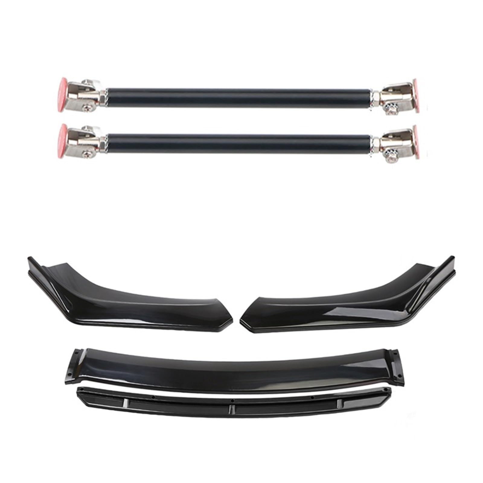 Front Spoiler Lippe 4 STÜCKE Universal Auto Vorderen Stoßfänger Lip Body Kit Spoiler Splitter Diffusor Weiß Carbon Fiber Splitter ABS Kunststoff Auto Frontspoiler Lippe(20cm Black 4) von WEIFANAA